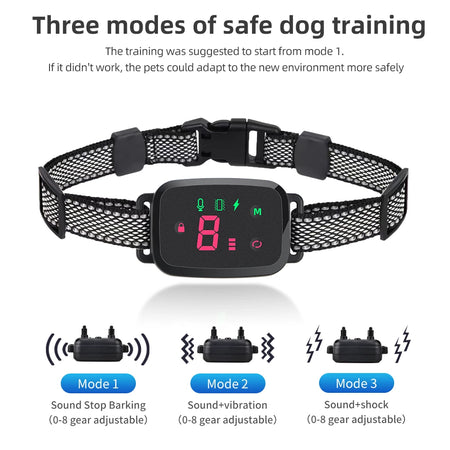 Smart Anti-Barking Dog Collar with HD Display and Waterproof Design