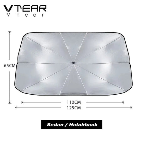 Vtear Universal Car Windshield Sun Shade Umbrella Foldable Front Window Sunshade UV Block Heat Insulation Reflective Sun Visor by InterCyprus Trading Ltd