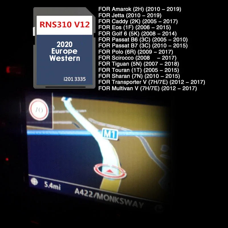 For VW RNS 310 V12 West Europe Navi SD 2020 - 8GB Maps CHINA / for RNS 310 V12 WEST