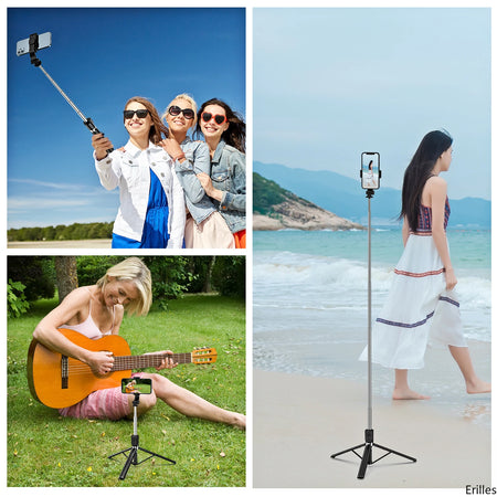Erilles 1.67M Bluetooth Wireless Selfie Stick Tripod with Fill Light