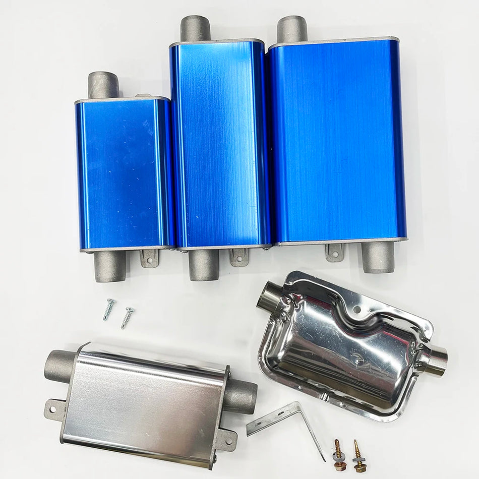 Car Exhaust Muffler 24mm Aluminum Alloy Silencer Pipe with Clamps