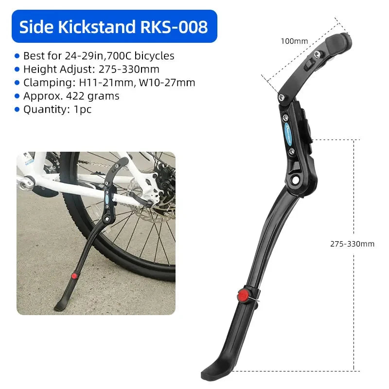 Deemount Dual Clamps Kickstand &ndash; Strong Support for 24-29 Inch Bicycles Side Stand  RKS008 / CHINA