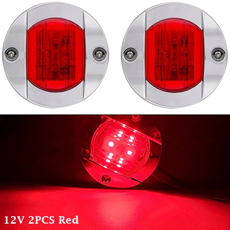 Dual 12V LED Boat Navigation Lights - Waterproof Marine Signal Lamps Red / CN (Origin)