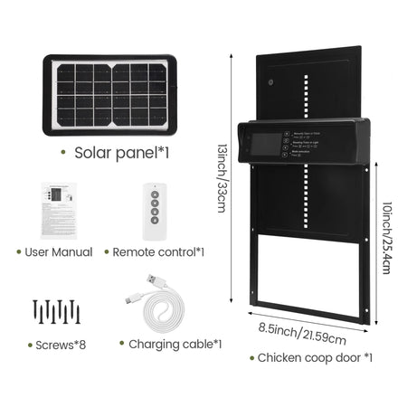 Solar Automatic Chicken Coop Door &ndash; LCD Screen Auto Open Solar Version