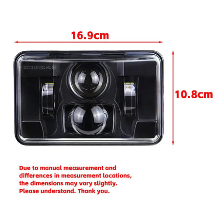 1 pcs LED Headlight Hi/Low Beam 4X6" Light for Freightliner Classic, International 9300 H4651 H4652 H4656 H4666 H6545 by InterCyprus Trading Ltd