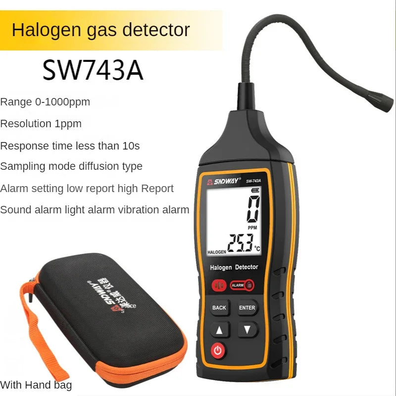 SW-743A 0-1000ppm Halogen Gas Detector &ndash; High Low Alarm