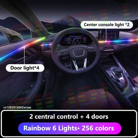 For Aion Y 2022~2026 Hycan Z03 UMO5 2023 RGB Car Interior Ambient Lights Strips Breathing Lighting Kit App Control LED strips by InterCyprus Trading Ltd