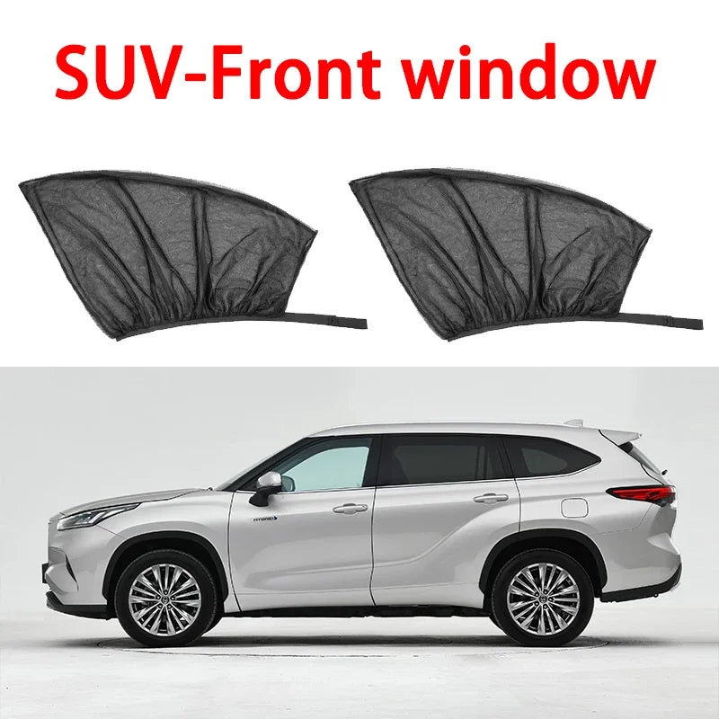 NoEnName_Null 2PCS Mesh Car Sun Shade - UV Protection for Sedan/SUV SUV-front window