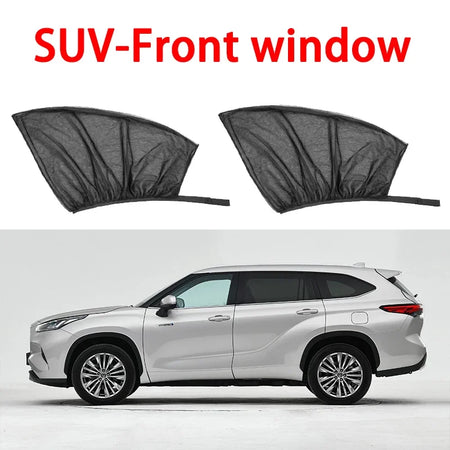 NoEnName_Null 2PCS Mesh Car Sun Shade - UV Protection for Sedan/SUV SUV-front window