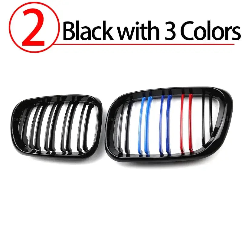 Car Glossy Black Grill Front Kidney Grille for BMW X5 E53 Pre-LCI 1999 2000 2001 2002 2003 Dual Slats Double Line Grills by InterCyprus Trading Ltd