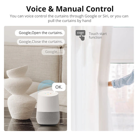 Zemismart Matter Over Thread Smart Curtain Motor Google Home App Samrtthings App Control Automatic Curtain System