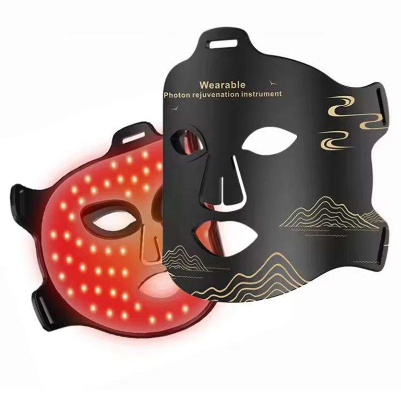 Silicone Red Light Therapy LED Mask for Skin Rejuvenation and Anti-Aging