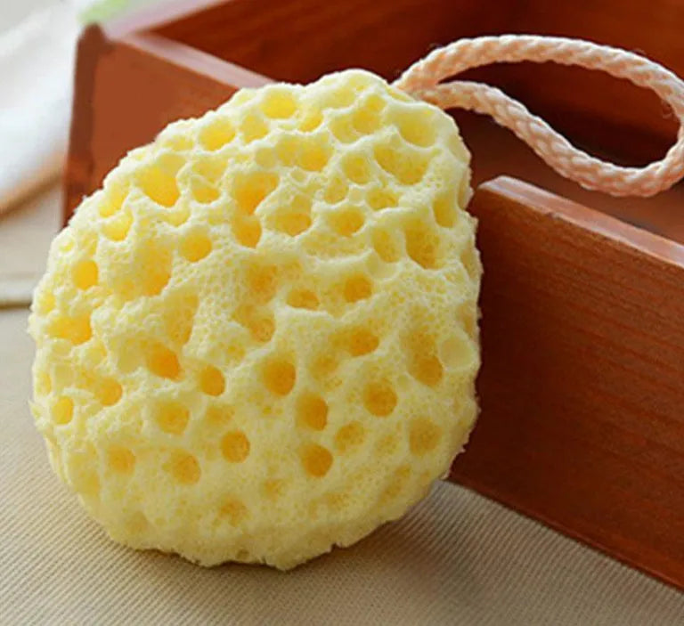Honeycomb Baby Bath Sponge Brush for Gentle Exfoliation and Cleansing Yellow