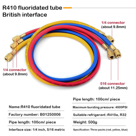 Air Conditioner Charging Pipe R22 R410 &ndash; Explosion Proof R410 100cm