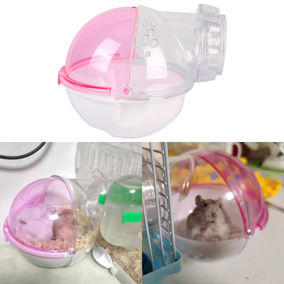 Scatola per Bagno di Sabbia per Criceti e Piccoli Animali, Accessorio in Plastica per Gabbie
