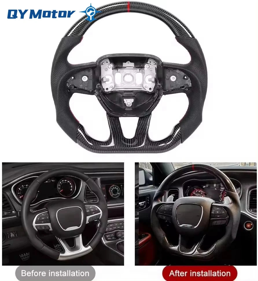 Волан за Dodge Challenger SRT Hellcat, перфорирана кожа от въглеродни влакна