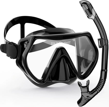 Professional Scuba Diving Mask &amp; Snorkeling Suit &ndash; Silicone Skirt &amp; Anti-Fog Goggles for Adults 15261988black