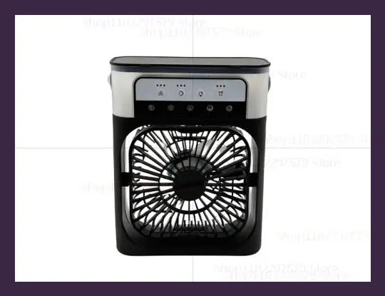 3-in-1 Portable Air Cooler Fan, Humidifier &amp; LED Night Light - Compact Personal Air Conditioner for Home &amp; Office Black