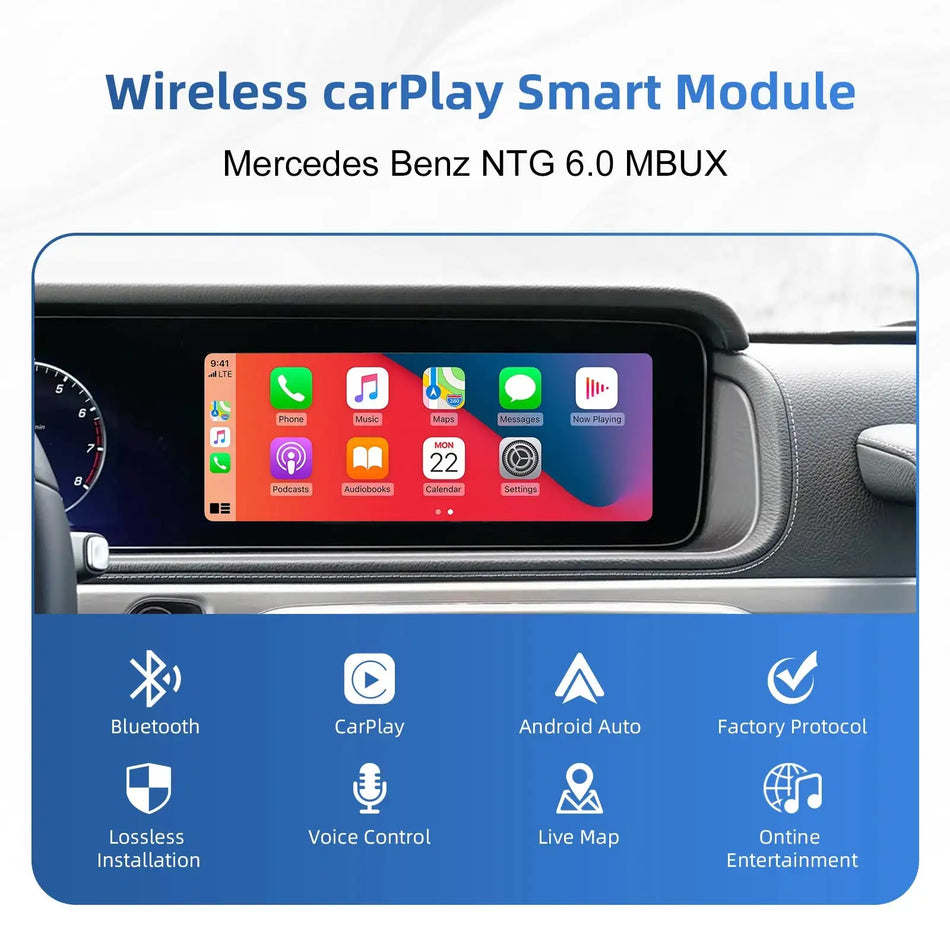 Decoder Wireless CarPlay Android Auto MBUX NTG6 Mercedes