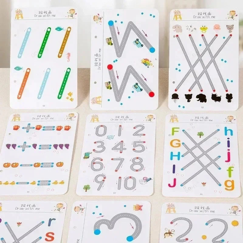 Montessori Reusable Magical Tracing Workbook for Kids - Educational Drawing &amp; Writing Practice Book