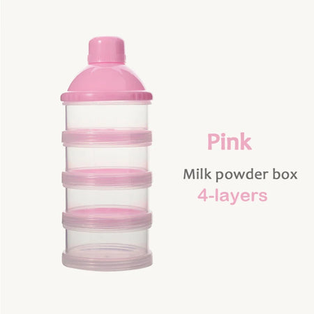 DEDOMON Portable Milk Powder Dispenser 4 Layers Pink