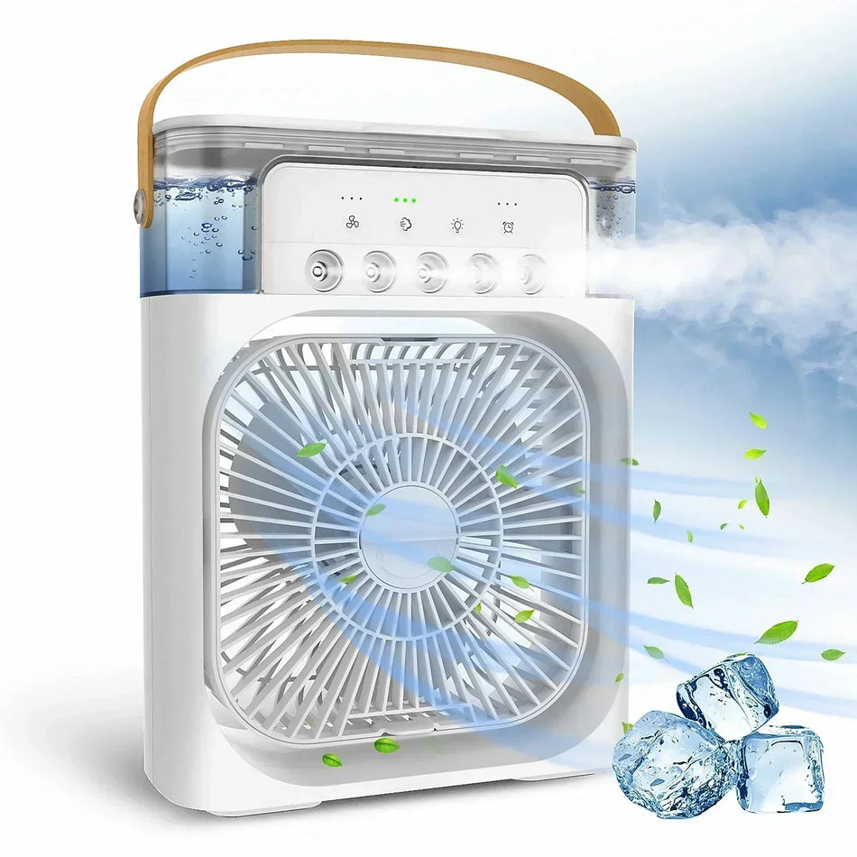 3-In-1 Portable Humidifier Fan Air Conditioner with LED Light