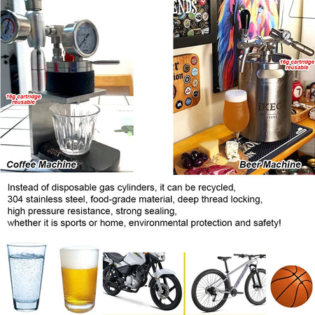 Refillable CO2 Cartridge 3/8-24UNF Threaded &ndash; Reusable