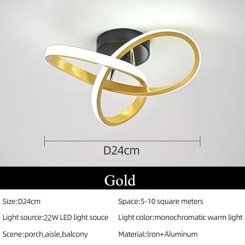 Trefoil Modern LED Ceiling Light &ndash; Dimmable Ambience Gold 24cm / changeable