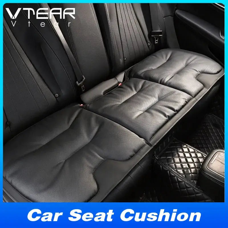 Vtear Universal Rear Seat Cushion PU Perforated Breathable Pad Car Bench Protector Soft Cotton Filled Mat All Weather Accessory by InterCyprus Trading Ltd
