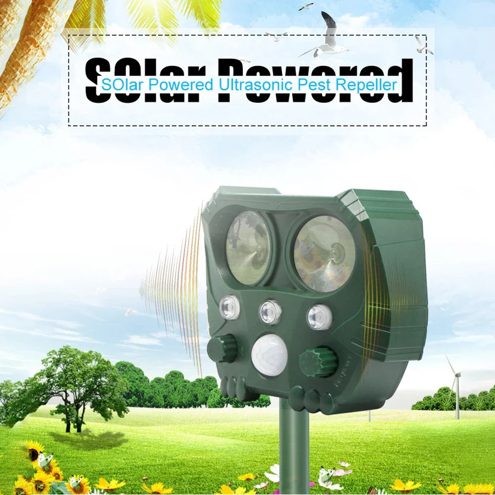 Solar Powered Animal Repeller &ndash; Ultrasonic Pest Deterrent