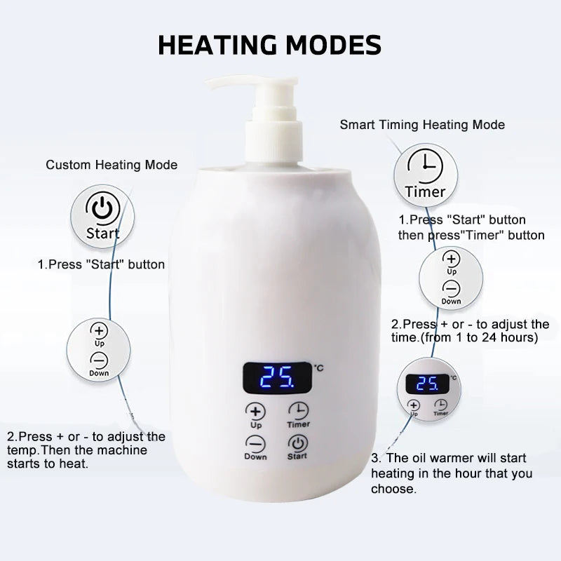 250ML Electric Massage Oil Warmer &ndash; Digital LED Touch Screen