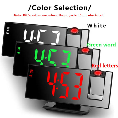 LED Projection Alarm Clock with USB
