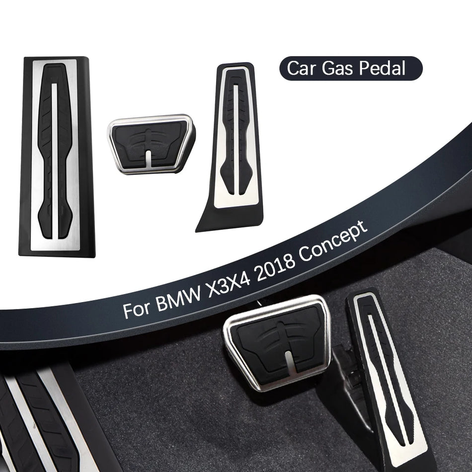 Pedalų rinkinys BMW X4 G02 F97 F98 ir X3 G01 automatinėms - nerūdijančio plieno ir gumos