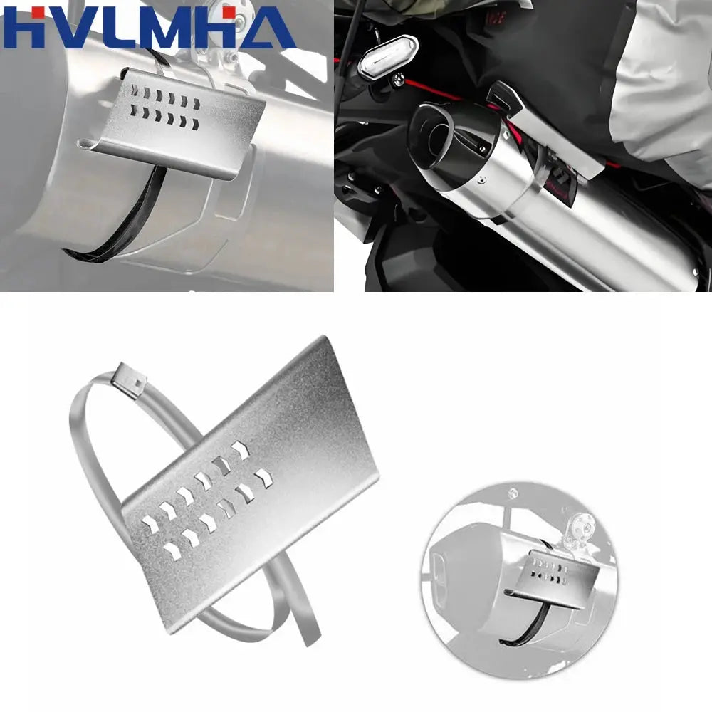 1PCS Motorcycle Universal Exhaust Pipe Protector Heat Shield Cover Silver Motorbike Guard Anti-scalding Cover Accessories by InterCyprus Trading Ltd