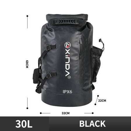 Xinda Outdoor Mountain Stream Bag &ndash; Compact Waterproof Pack 30L Black