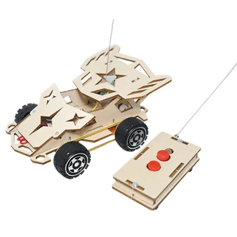 DIY Mini Solar Wireless Remote Control Car Toy Science Educational Toy Assembly RC Toys Wooden Car Vehicle Model For Kids by InterCyprus Trading Ltd