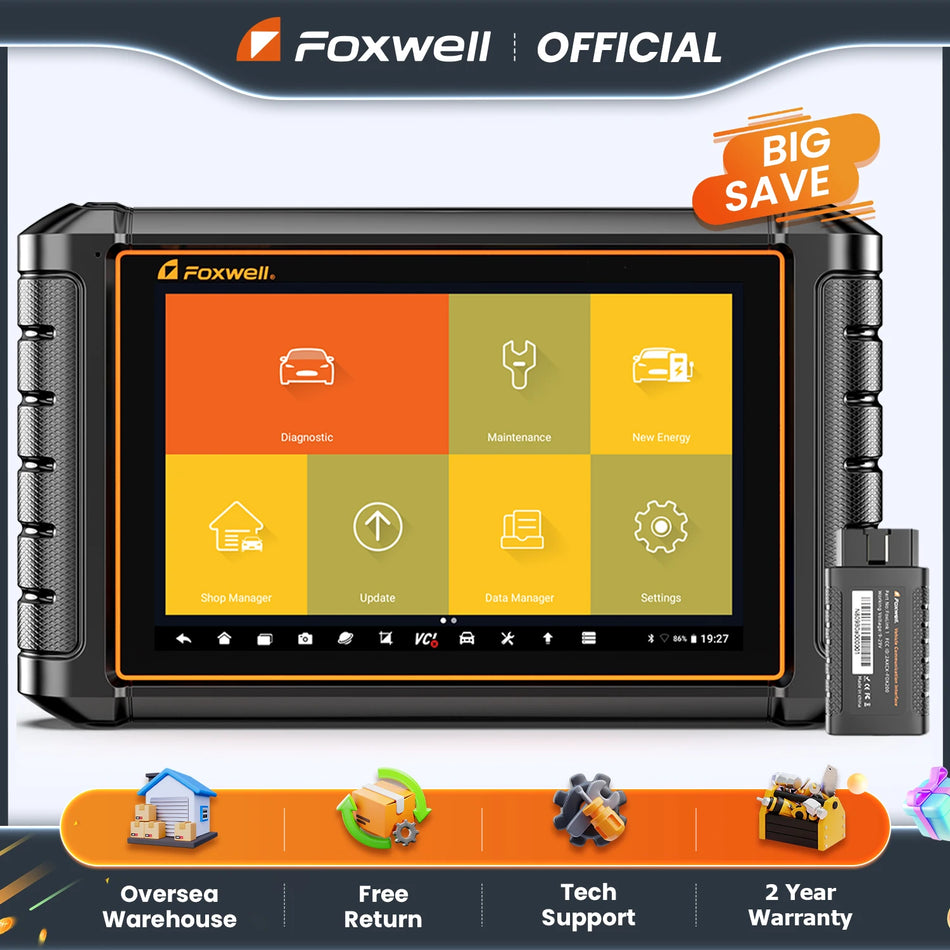 Ferramenta de Diagnóstico Automóvel Foxwell NT909 com CAN FD DOIP Scanner OBD2 Todos os Sistemas Codificação ECU Bidirecional e Reset 125+ Marcas de Automóveis