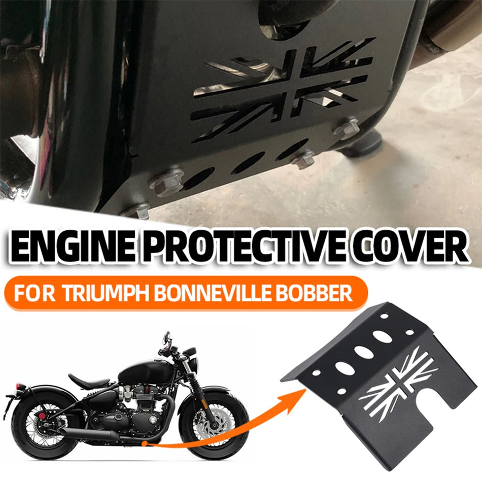Triumph Bonneville Bobber Engine Protective Skid Plate, Black