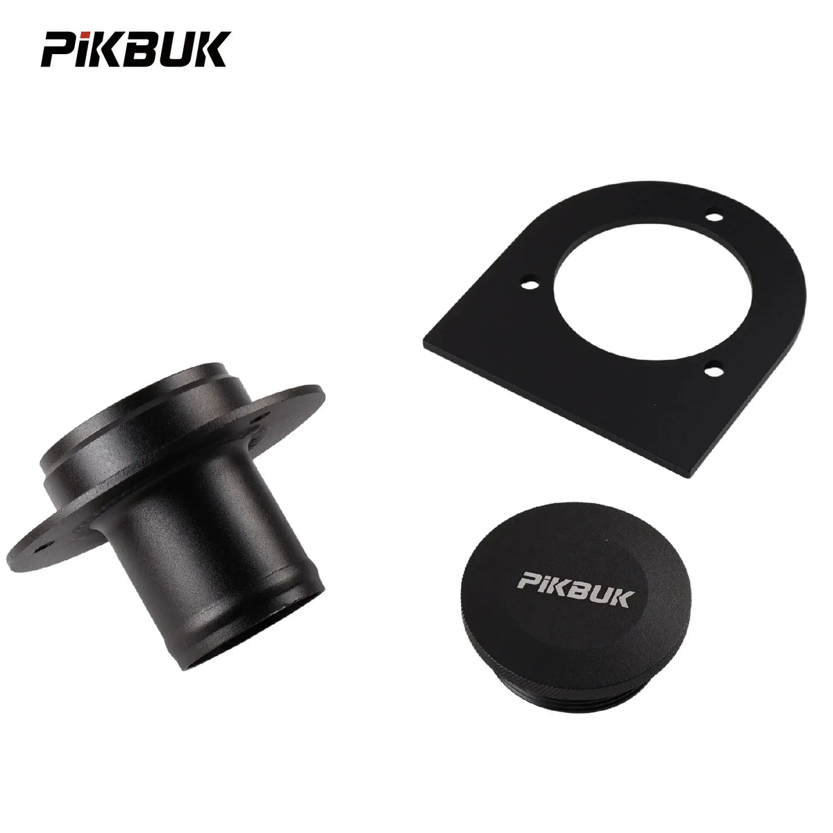 PIKBUK Fuel Tank Cap Assembly with Remote Filler Neck and Weld-On Steel Bracket for 2" Straight Hose 17-2530 by InterCyprus Trading Ltd