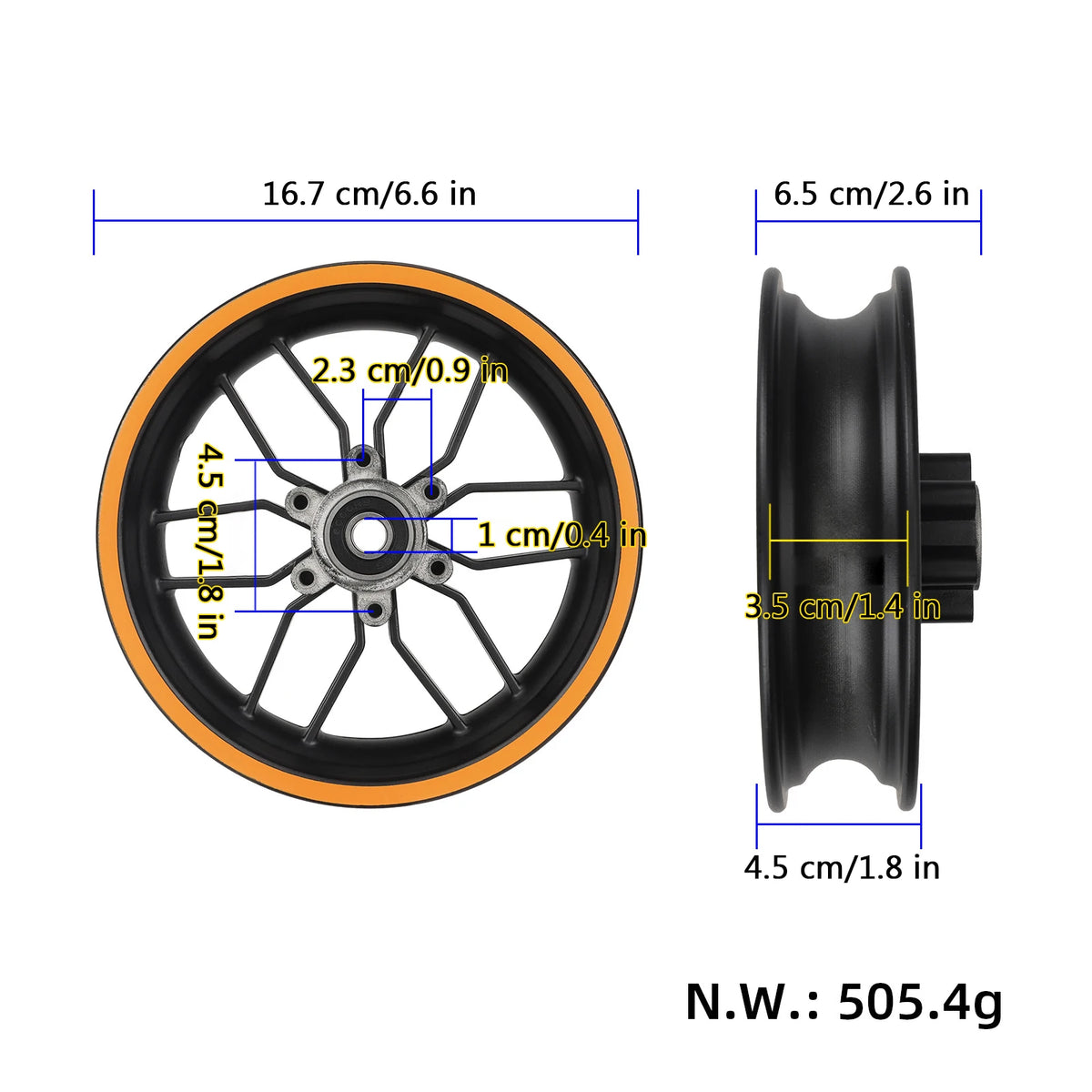 KukirinG2Max Front Wheel Hub &ndash; Durable Outdoor Performance black