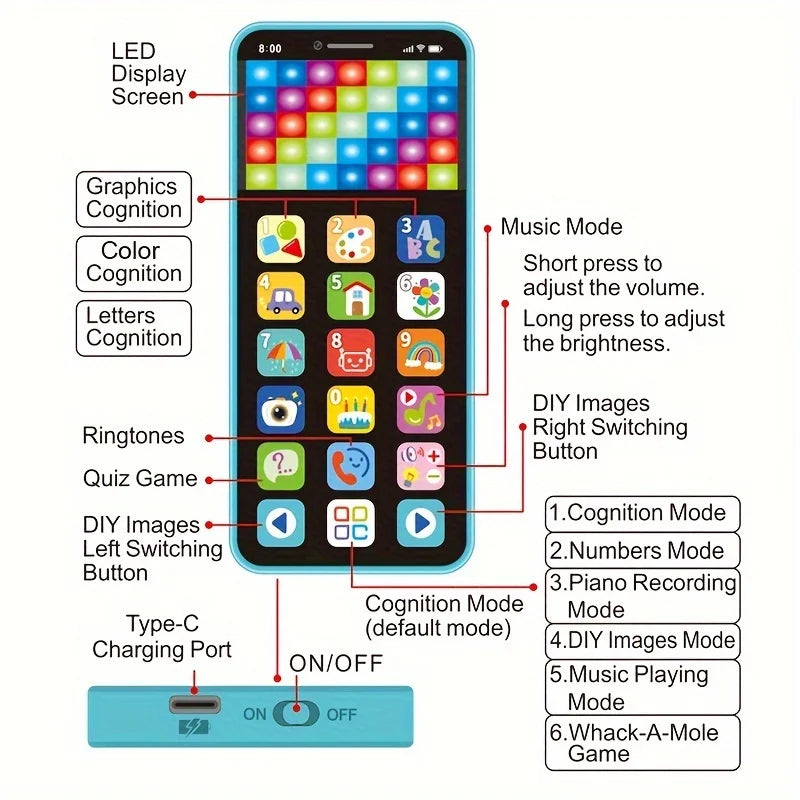 Baby Simulation Mobile Phone Toy &ndash; Fun Learning Music Toy