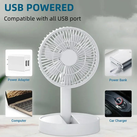 MIJIA Mini Folding USB Desktop Fan - 4 Speed Timer
