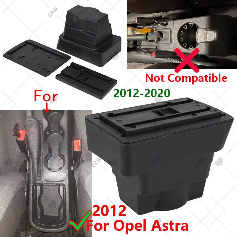 For Opel Astra Armrest Box For Opel Astra J Car Armrest 2012-2020 Storage Box Retrofit part Car Accessorie Easy To Install