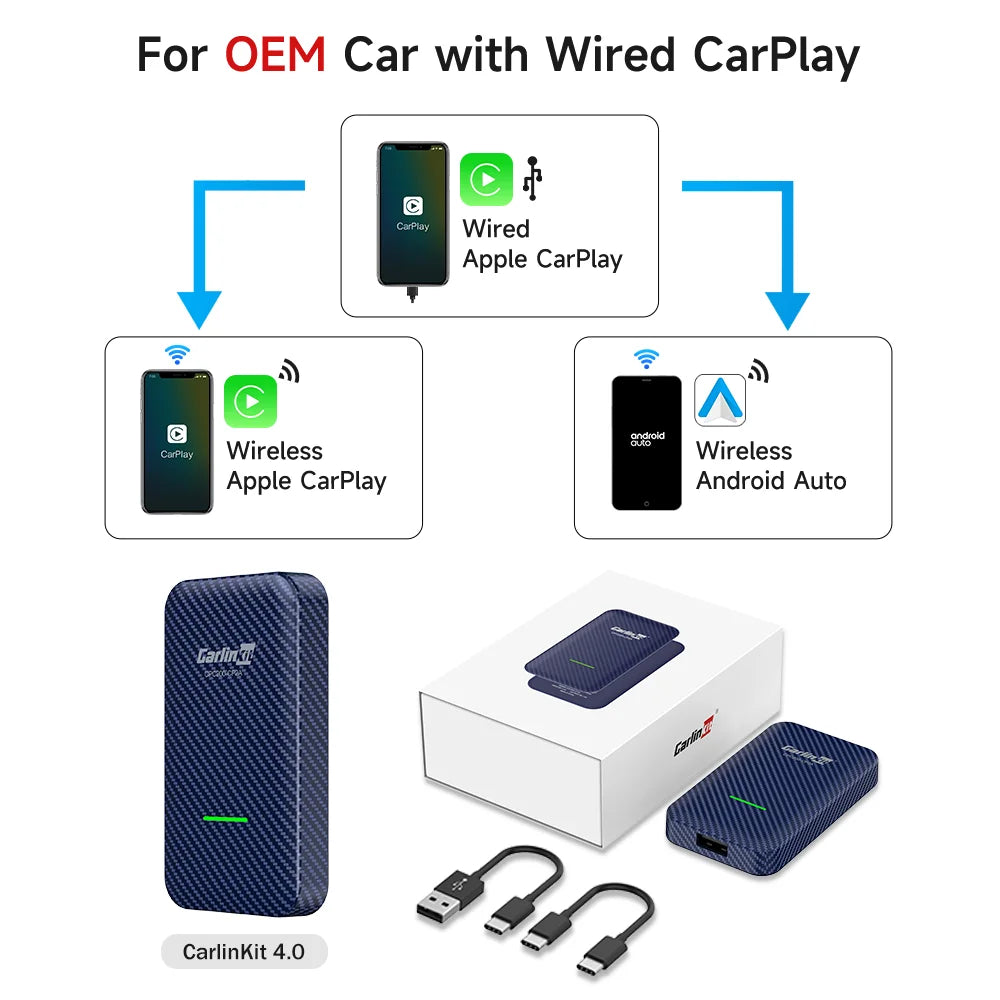CarlinKit 5.0 &amp; 4.0 &ndash; Wireless CarPlay and Android Auto Adaptor Genuine Guarantee / CarlinKit 4.0