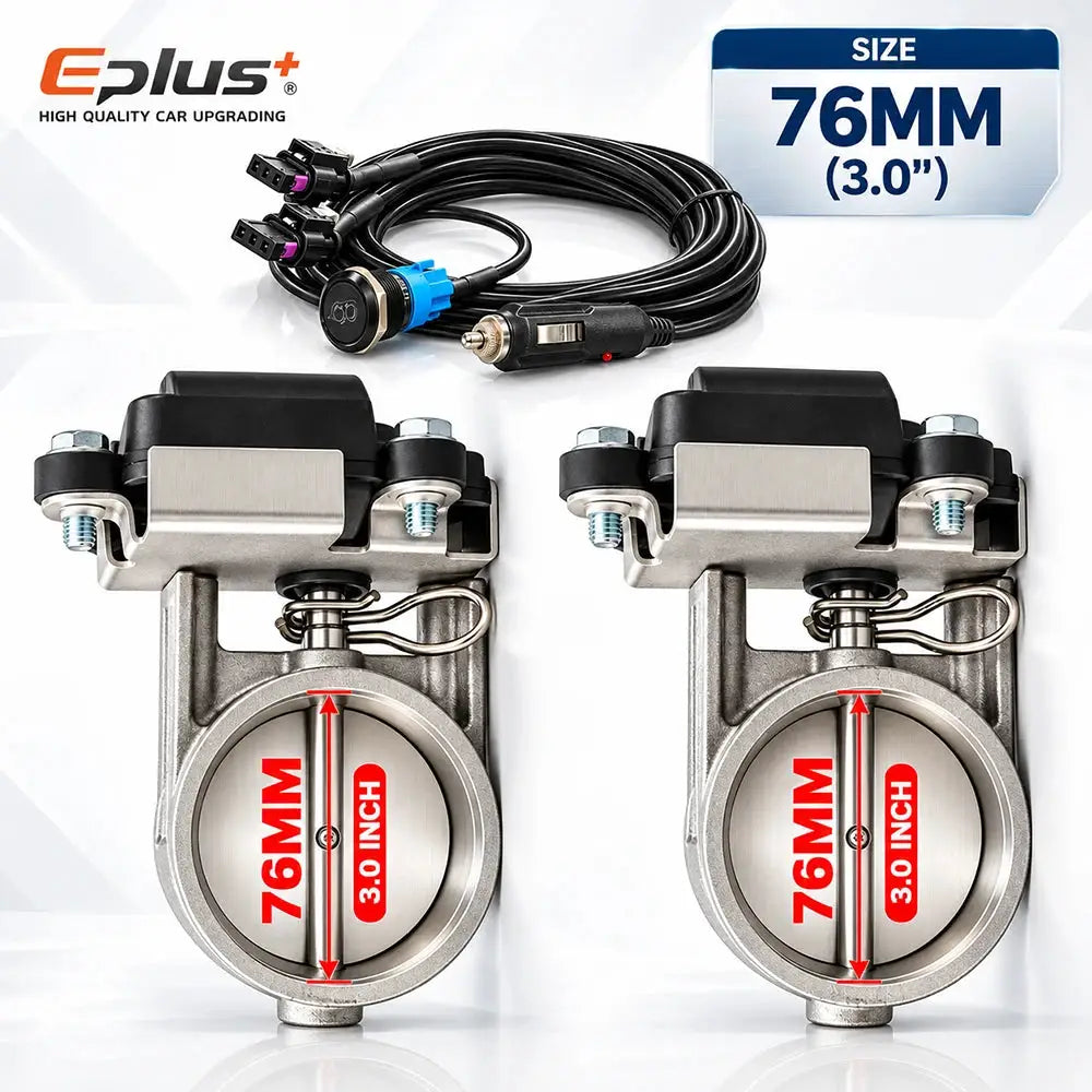 EPLUS Universal with Button Switch Stainless Steel Electric Exhaust Valve Kit Car Exhaust Pipe Electronic Muffler Valve by InterCyprus Trading Ltd