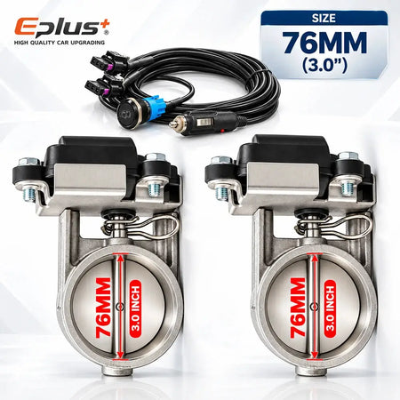 EPLUS Universal with Button Switch Stainless Steel Electric Exhaust Valve Kit Car Exhaust Pipe Electronic Muffler Valve by InterCyprus Trading Ltd