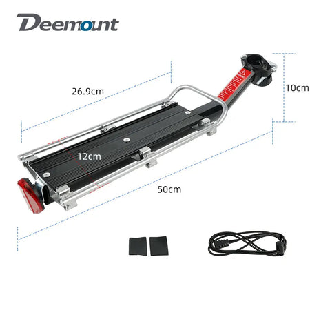 Deemount Bicycle Luggage Carrier &ndash; Adjustable Alloy Rack with 9kg Load Capacity