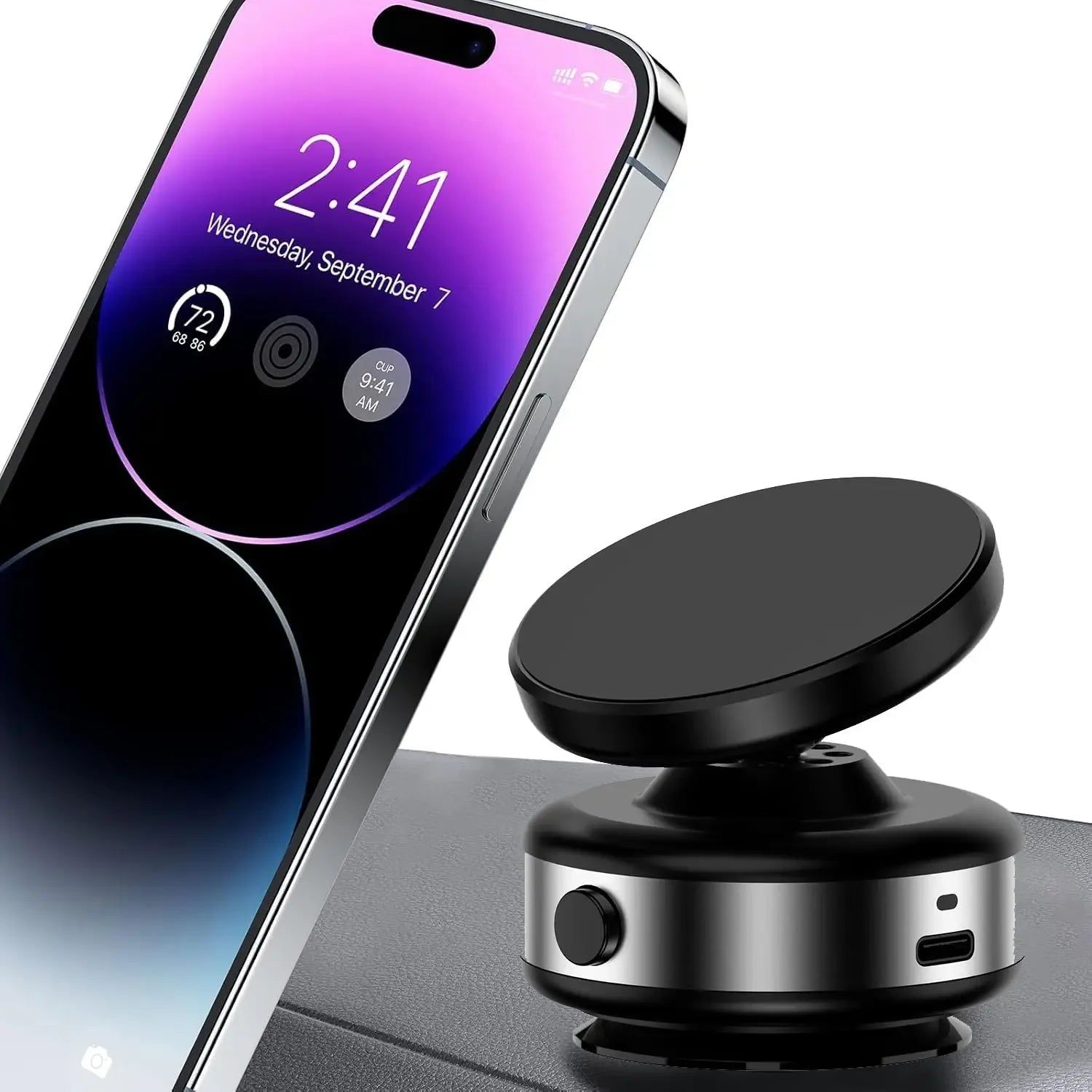 CrownQu Car Display Phone Holder &ndash; 360 Degree Rotation with Strong Magnetic Grip