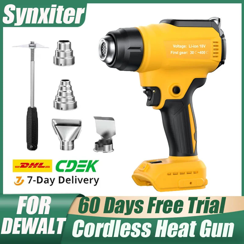 Juhtmeta kuumapüstol DEWALT 18V aku jaoks, reguleeritav temperatuur, 4 düüsi