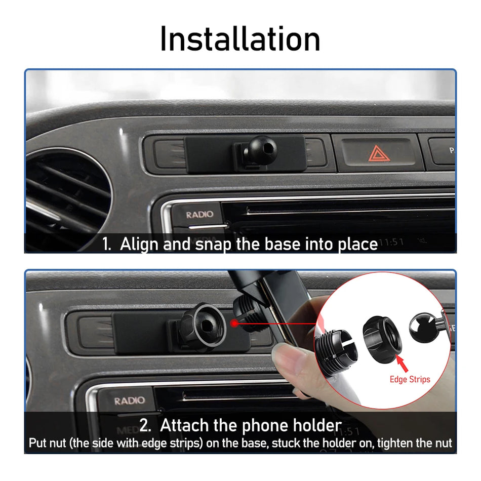 Supporto rotante per telefono da auto per Volkswagen VW Tiguan 2012-2016
